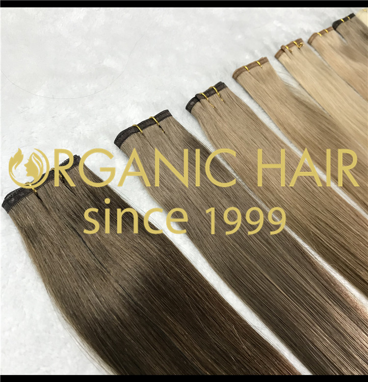 Flat weft seamless weft hybrid weft hair extensions CNY020